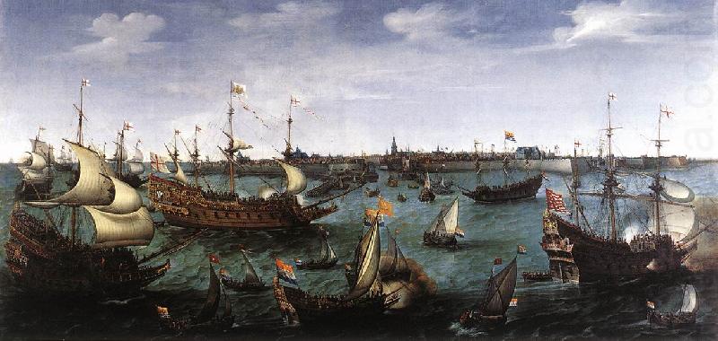 The Arrival at Vlissingen of the Elector Palatinate Frederick V wr, VROOM, Hendrick Cornelisz.